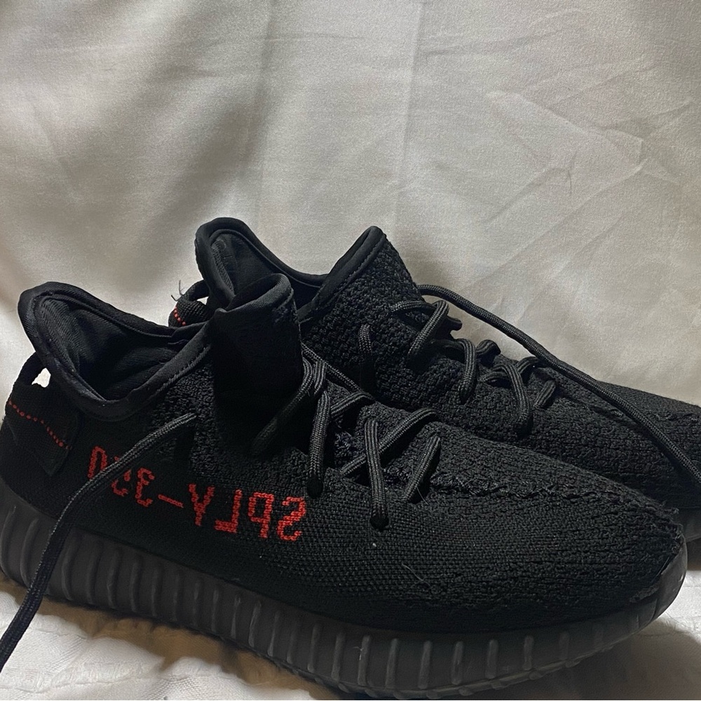 Black and Red Yeezy Boost 350 V2 Sneakers